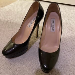 Jimmy Choo platform heels in color eggplant